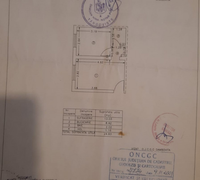 Comision 0 - VÂNZARE GARSONIERĂ MICRO 9, ETAJ 2- în Târgoviște, S.U.=25 mp 