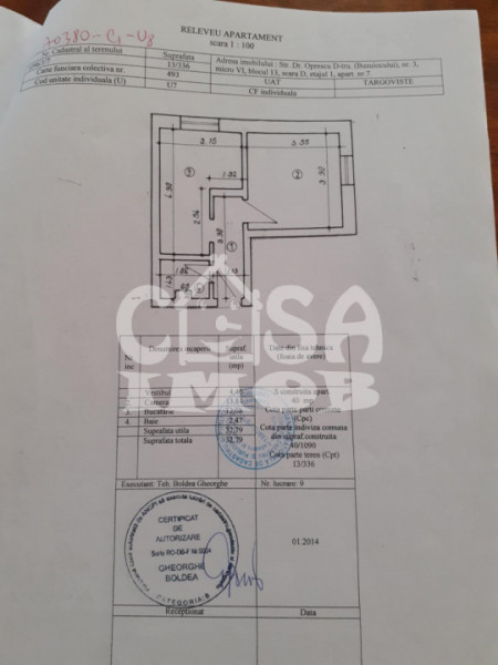 Vânzare garsoniera confort 1, ETAJ 1,  micro 6 Targoviste